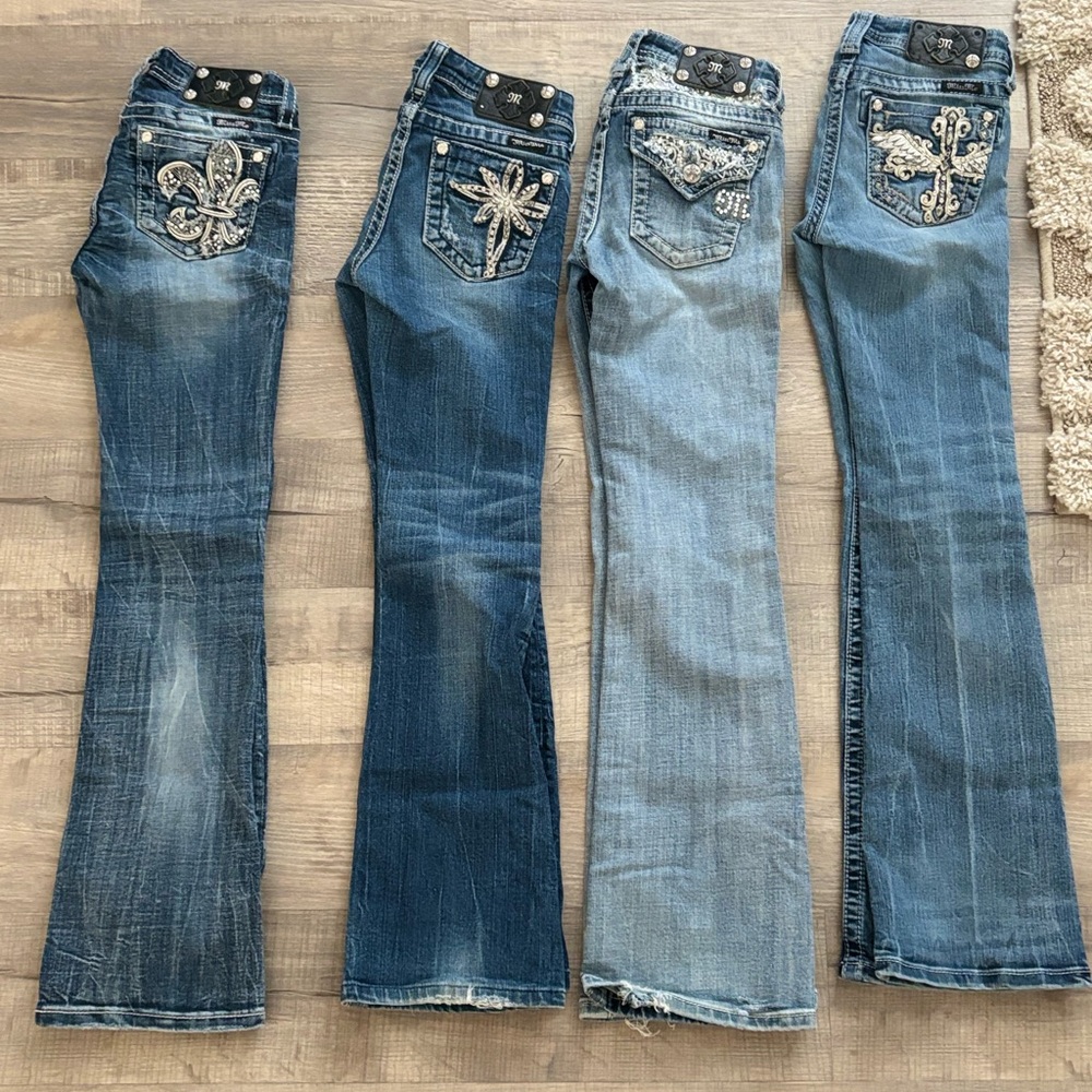 Miss Me Girls Jeans Lot of 4 Size 12 Embellished Jeans